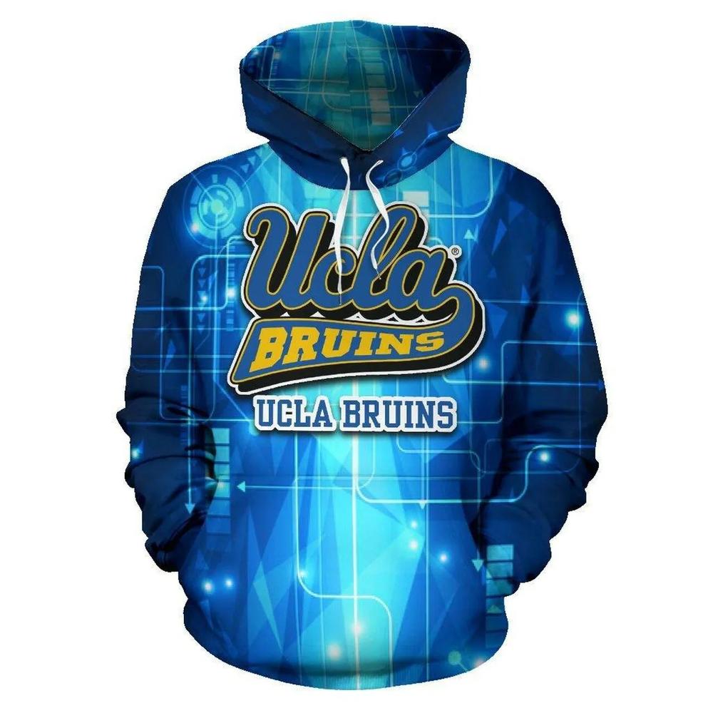 Bruins Lightning 3D All Over Print Zip Hoodie - Gifts For Ncaa Fans