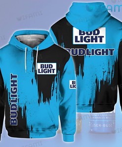 Bud Light Black And Blue 3D Hoodie - All Over Print Hoodies For Women
