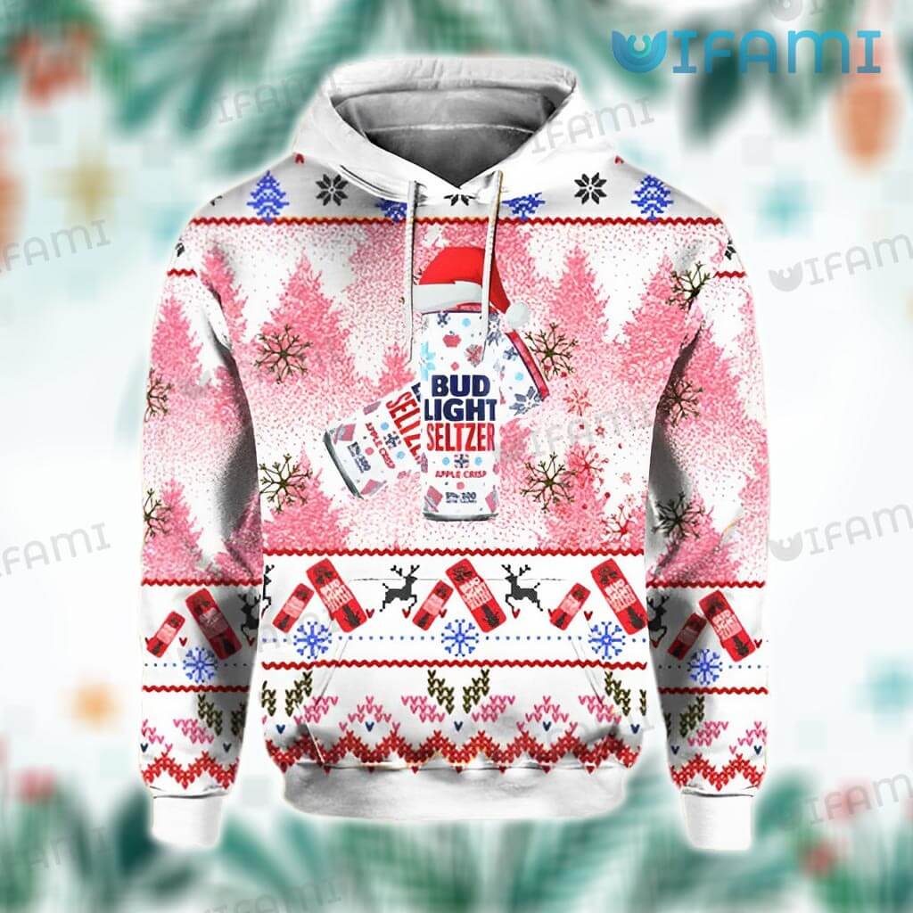 Bud Light Seltzer Santa Hat 3D Hoodie - All Over Print Hoodies For Women
