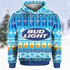 Bud Light Ugly Christmas 3D Hoodie With Beer Print - Gifts For Men And Women