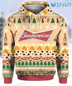 Budweiser Beer Glass Bottle 3D Hoodie - All Over Print Zip Up Hoodie Men