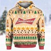 Budweiser Ugly Christmas 3D Hoodie With Beer Bottle Print - Full Size 3D Print Hoodies