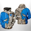 Buffalo Bulls Camo Veteran Hunting 3D Hoodie 