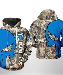 Buffalo Bulls Camo Veteran Hunting 3D Hoodie