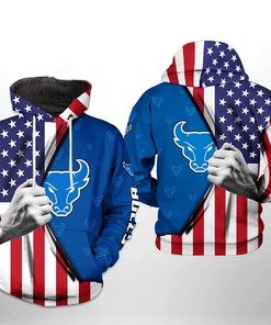 Buffalo Bulls Us Flag 3D Printed Hoodie