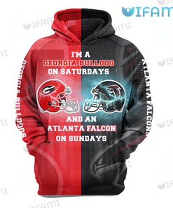 Bulldogs On Saturday, Falcon On Sunday Hoodie - Great Bulldog Fan Gift