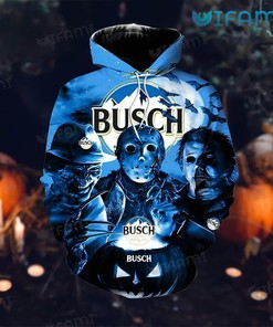 Busch Beer Freddy Jason Michael Myers Lovers Custom All Over Print Hoodie - 3D Edition