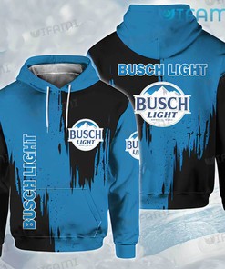 Busch Light Blue And Black All Over Print Hoodie - 3D Edition Beer Lovers Gift