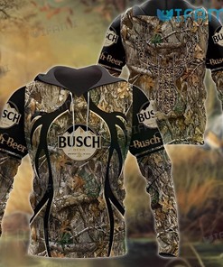 Busch Light Deer Hunting Camo Texture All Over Print Hoodie - 3D Edition For Beer Lover Gift
