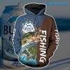 Busch Light Fishing Brown Navy All Over Print Hoodie - 3D Edition Beer Lovers Gift