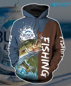 Busch Light Fishing Brown Navy All Over Print Hoodie - 3D Edition Beer Lovers Gift