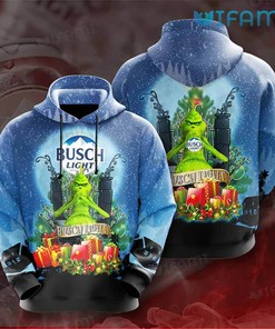 Busch Light Grinch Christmas All Over Print Hoodie - 3D Edition Beer Lovers Gift