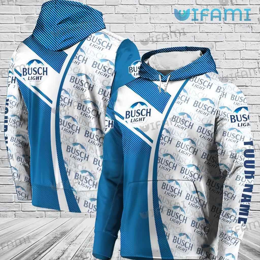 Busch Light Logo Pattern All Over Print Hoodie - 3D Edition Beer Lovers Gift