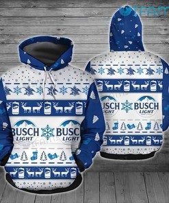 Busch Light Reindeer Snowflakes Christmas All Over Print Hoodie - 3D Edition Beer Lovers Gift
