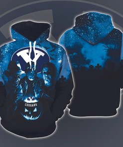 Byu Cougars Horror Movies Halloween 3D Hoodie All Over Printed: Ncaa Edition