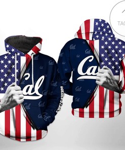 California Golden Bears Us Flag 3D Hooded Jacket 