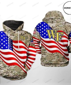 Camo Meets Flag With Wake Forest Demon Deacons Ncaa Us Flag Camo Veteran Limited Edition 3D Hoodie