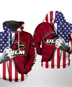 Camo Veteran 3D All Over Print Hoodie - Louisiana Monroe Warhawks Ncaa Collection