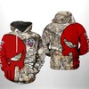 Camo Veteran Hunting 3D All Over Print Hoodie - Liberty Flames Ncaa Collection