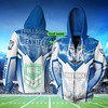 Canterbury Bankstown Bulldogs Lightning New Nrl 3D Zip Up Hoodie With Personalized Custom Name 