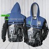 Canterbury Bankstown Bulldogs Nrl Skull Custom All Over Print Hoodie - 3D Edition Zip Up Option