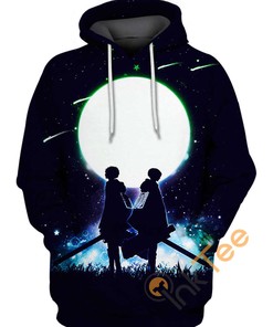 Captian Levi Ackerman And Eren Yeager Custom All Over Print Hoodie - 3D Edition