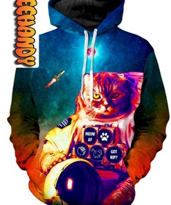 Catstronaut Unisex All Over Print 3D Hoodie