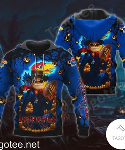 Celebrate Halloween With Kansas Jayhawks Jack Skellington 3D All Over Print Zip Hoodie
