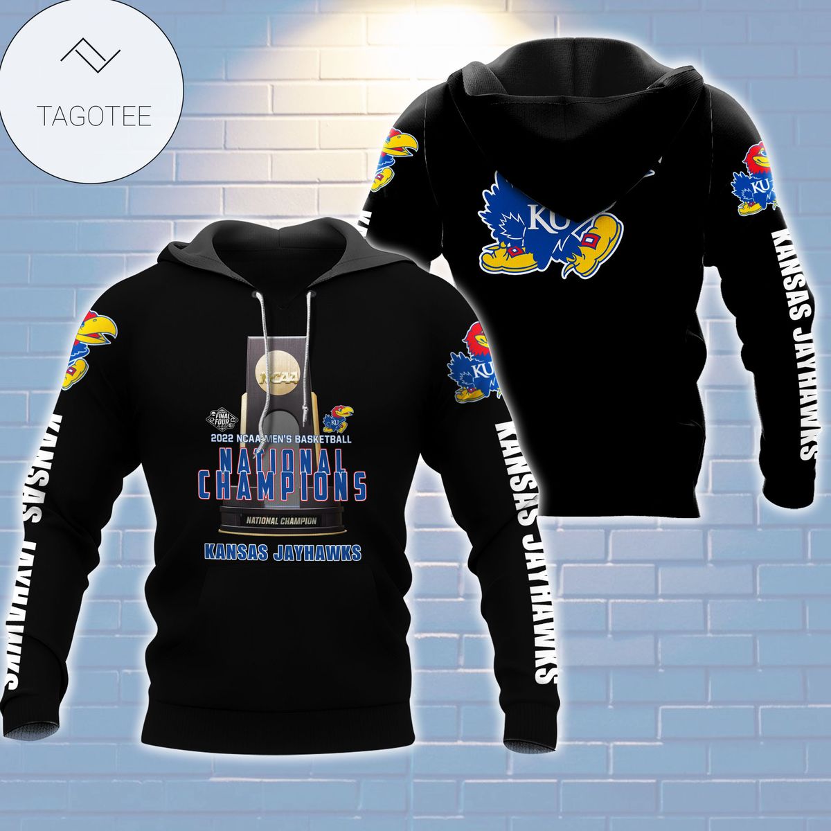 Celebrate Kansas Jayhawks 2022 Ncaa Men'S Basketball Championship With Black Hoodie
