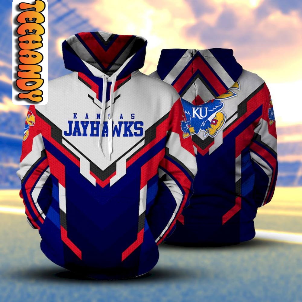 Celebrate Your Team Spirit With Kansas Jayhawks Basketball Ncaa 3D Hoodie.