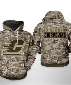 Central Michigan Chippewas Camo Veteran 3D Printed Hoodie/Zipper Hoodie