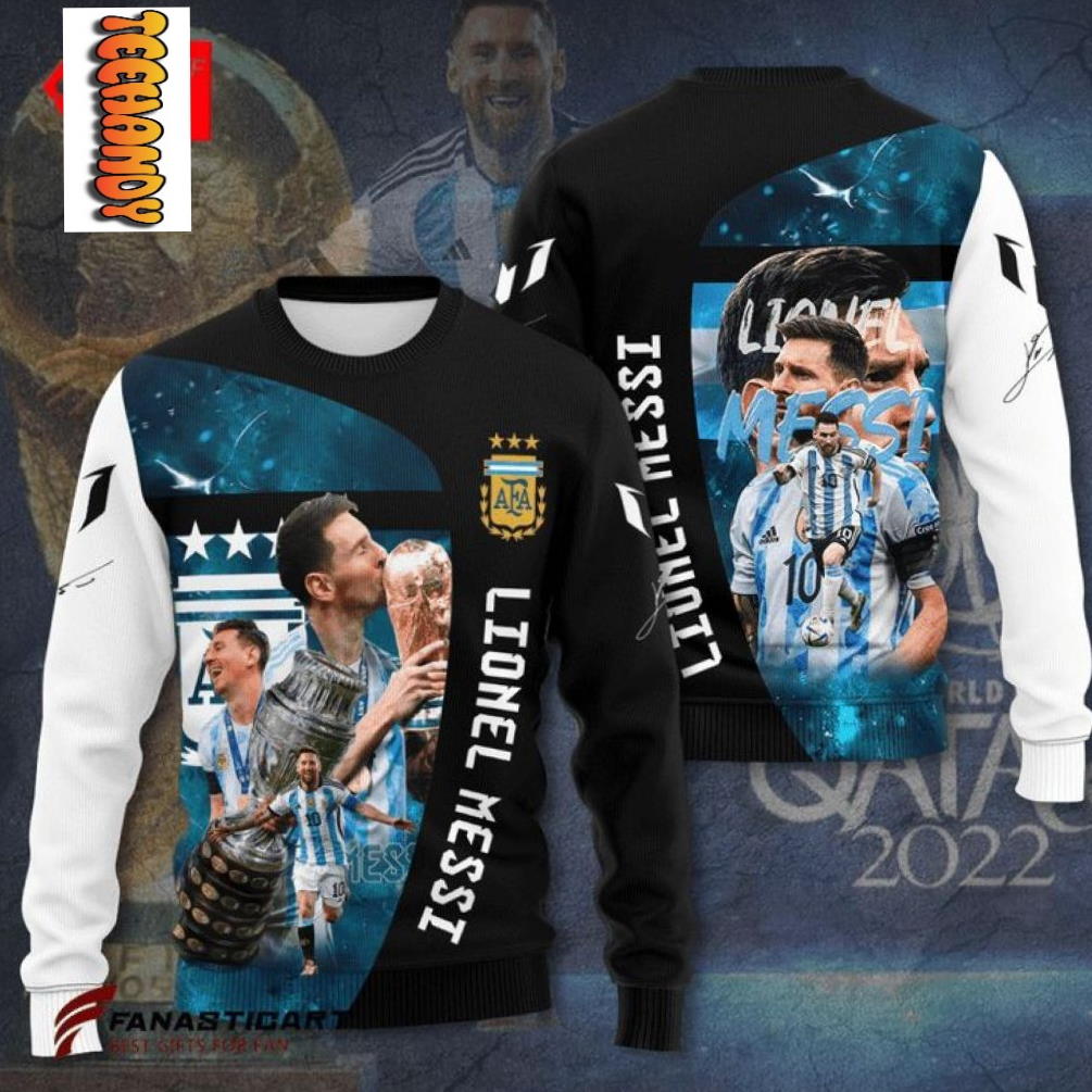 Champion Of World Cup 2022 Lionel Messi All Over Print 3D Hoodie