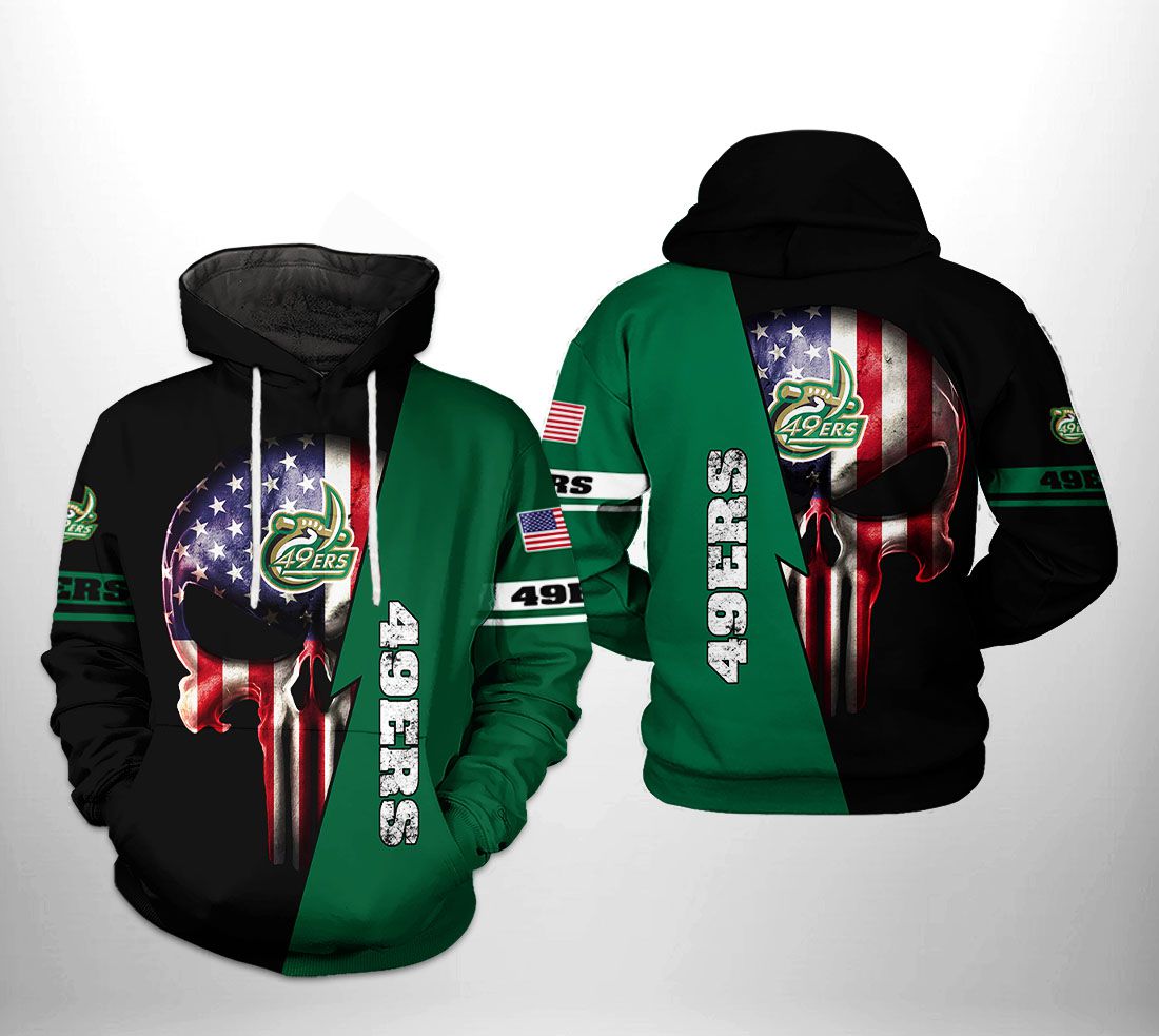 Charlotte 49Ers Us Flag Skull 3D Printed Hoodie/Zipper Hoodie