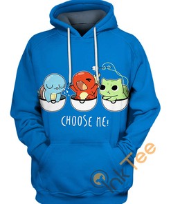 Charmander Squirtle Bulbasaur Pokemon All Over Print Hoodie 3D