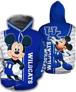 Cheer The Team With Mickey Mouse Paints Logo Kentucky Wildcats 3D Hoodie