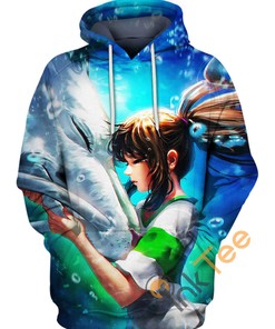 Chihiro And Haku Underwater Adventure All Over Print Hoodie 3D