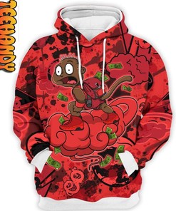 Chile Red Monkey Tommy Fly All Over Print Hoodie 3D