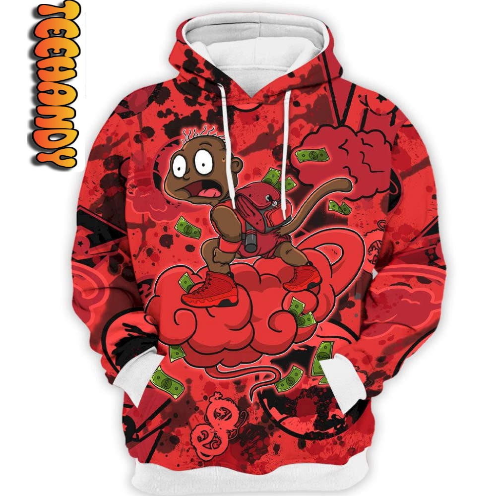 Chile Red Monkey Tommy Fly All Over Print Hoodie 3D