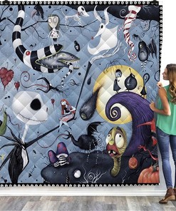 Christmas 3D Printed Quilt Blanket - Halloween Jack Skellington Quilt set