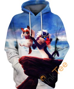 Circle Of Life Rafiki With Grumpy Cat Custom All Over Print Hoodie 3D