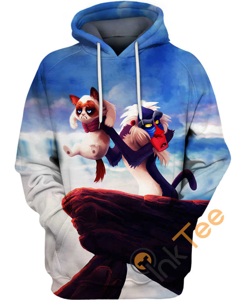 Circle Of Life Rafiki With Grumpy Cat Custom All Over Print Hoodie 3D