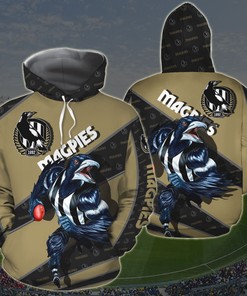 Collingwood Football Club Zip Up All Over Print Hoodie With Gifts For Men