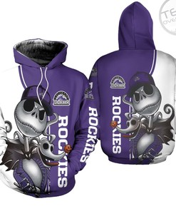 Colorado Rockies Jack Skellington And Zero 3D Hoodie - Perfect For Halloween
