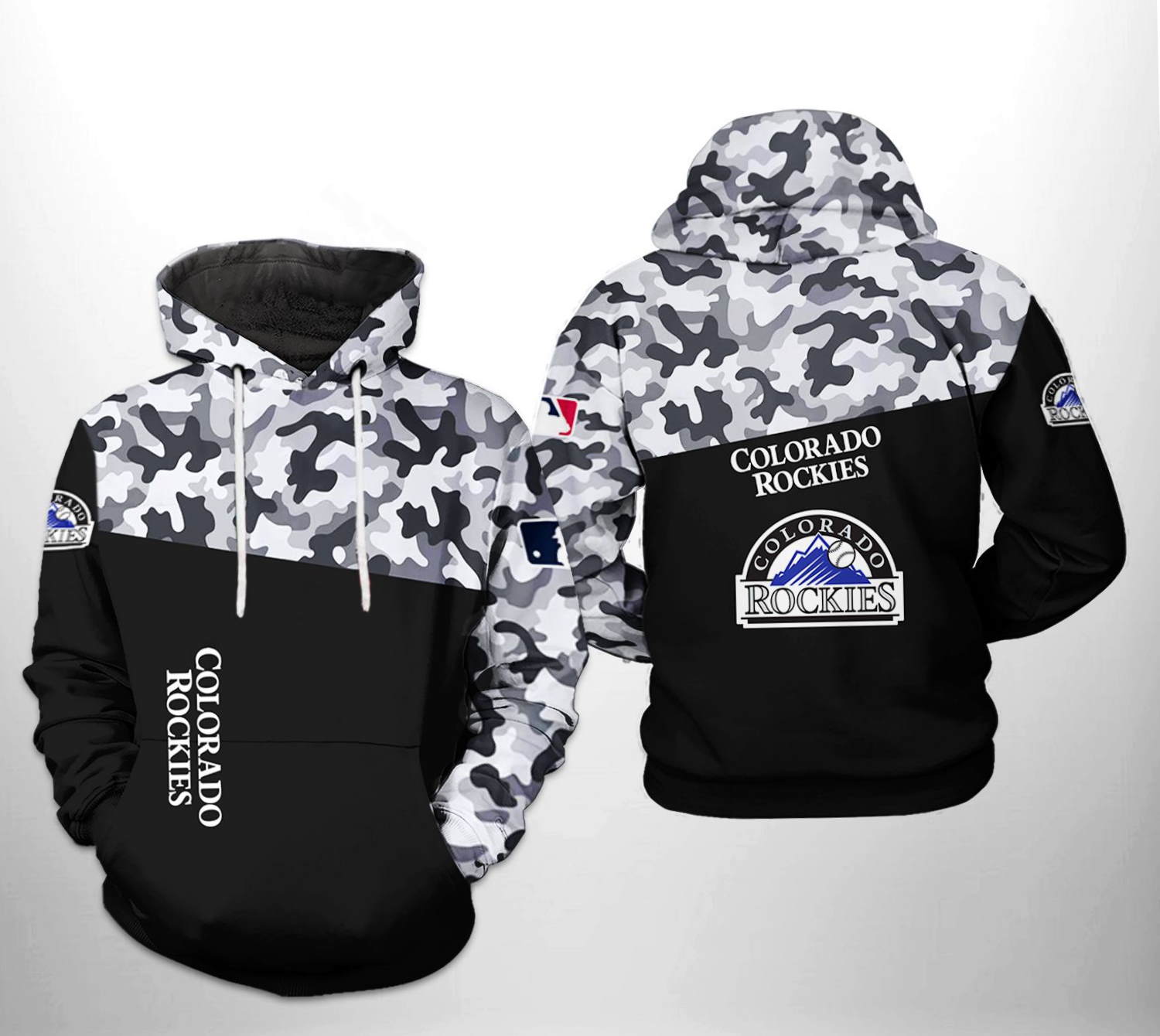 Colorado Rockies Mlb Camo Veteran 3D Hoodie - Perfect For Fans