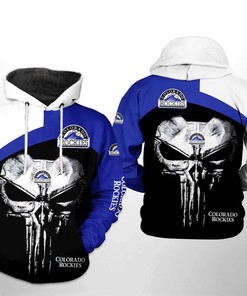 Colorado Rockies Mlb Skull Punisher 3D Hoodie Zipper Hoodie - Perfect For Fans