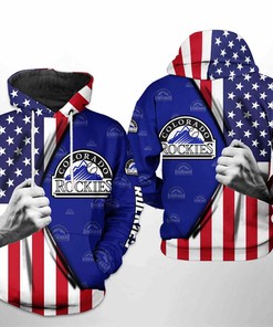 Colorado Rockies Mlb Us Flag 3D Hoodie Zipper Hoodie - Perfect For Fans
