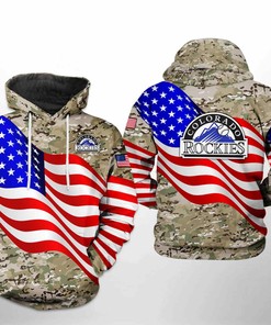 Colorado Rockies Mlb Us Flag Camo Veteran 3D Hoodie Zipper Hoodie - Perfect For Fans