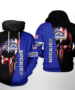 Colorado Rockies Mlb Us Flag Skull 3D Hoodie Zipper Hoodie - Perfect For Fans