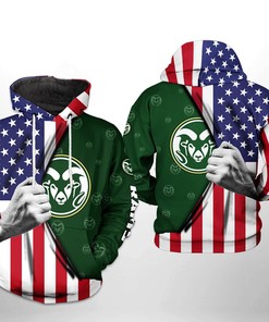 Colorado State Rams Ncaa Us Flag 3D All Over Print Zip-Up Hoodie - Perfect For Fans