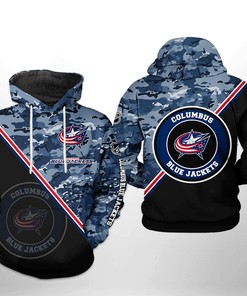 Columbus Blue Jackets Camo 3D All Over Print Hoodie - Personalized Zip Hoodie Present